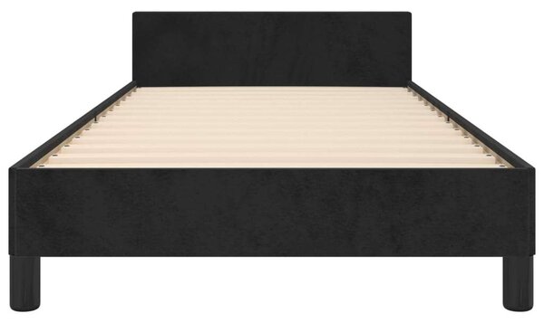 VidaXL fekete bársony ágykeret fejtámlával 80 x 200 cm
