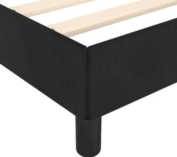 VidaXL fekete bársony ágykeret fejtámlával 80 x 200 cm