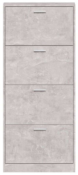 VidaXL Cipőtartó Szekrény - Beton Szürke - 4 Fiók - 59x17x150 cm