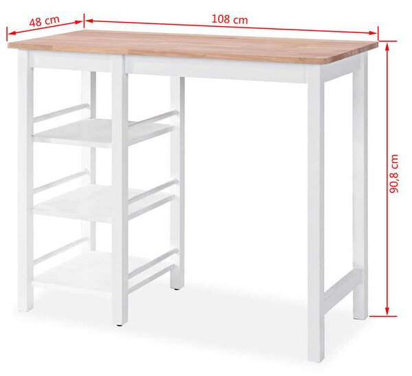 VidaXL 3 részes fehér MDF bárgarnitúra