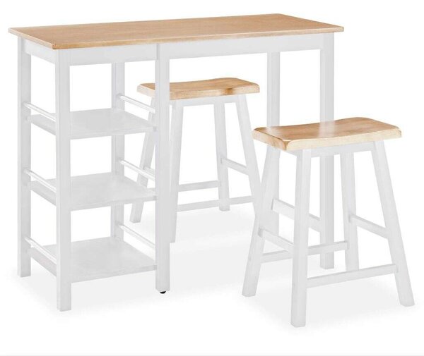 VidaXL 3 részes fehér MDF bárgarnitúra