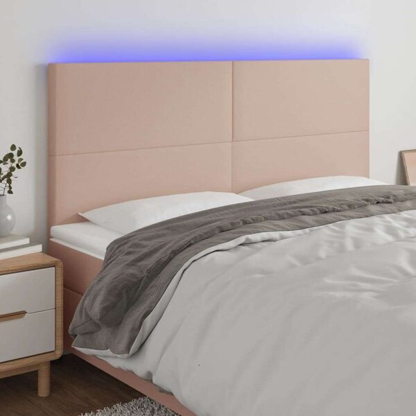 VidaXL LED Ágyfejtámla - Műbőr - 180x5x118/128cm