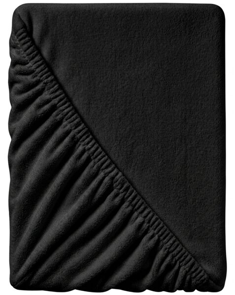 Fekete mikroplüss lepedő 90x200 cm