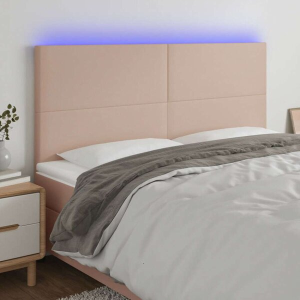 VidaXL LED Ágyfejtámla - Műbőr - 180x5x118/128cm