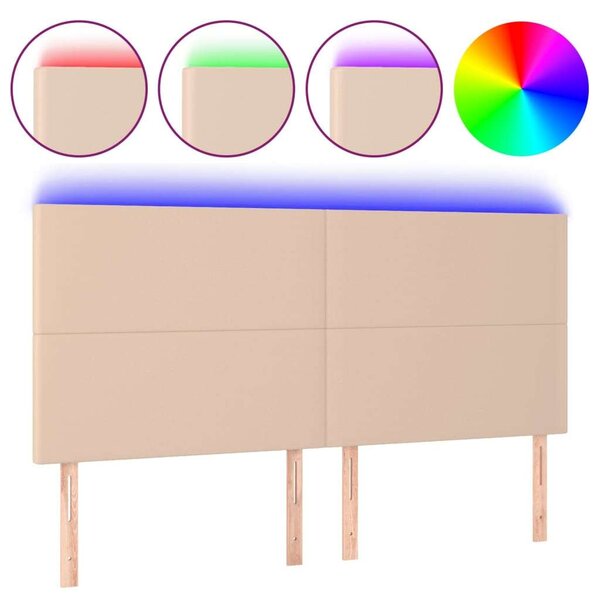 VidaXL LED Ágyfejtámla - Műbőr - 180x5x118/128cm