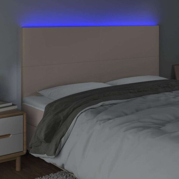 VidaXL LED Ágyfejtámla - Műbőr - 180x5x118/128cm