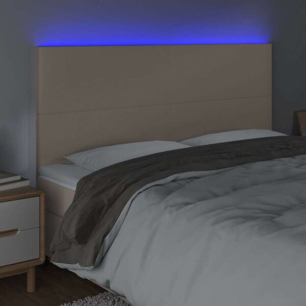 VidaXL LED Ágyfejtámla - Műbőr - 180x5x118/128cm