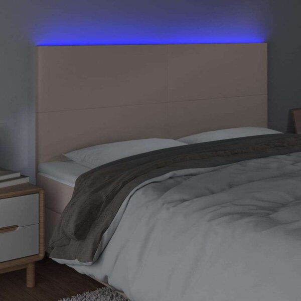 VidaXL LED Ágyfejtámla - Műbőr - 180x5x118/128cm