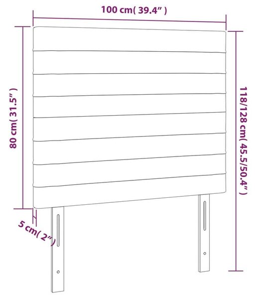 VidaXL LED Ágyfejtámla Szövet Bézs 100x128cm