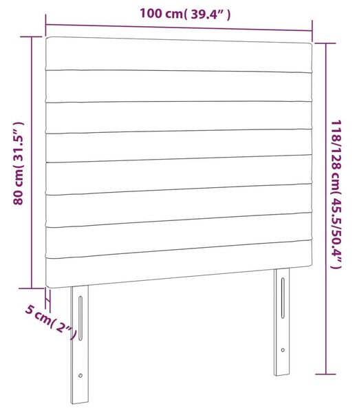 VidaXL LED Ágyfejtámla Szövet Bézs 100x128cm