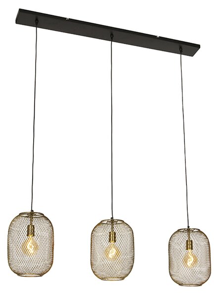 Modern függesztett lámpa sárgaréz 3-lámpa - Waya Mesh