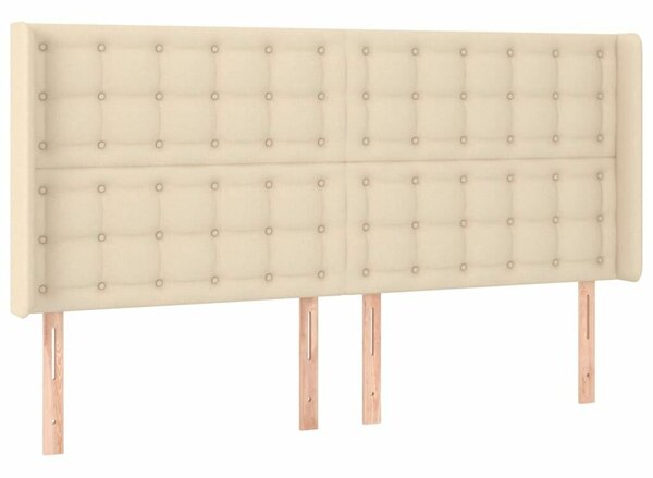 VidaXL Krémszínű Ágyfejtámla Szárnyakkal - 203x16x118/128 cm