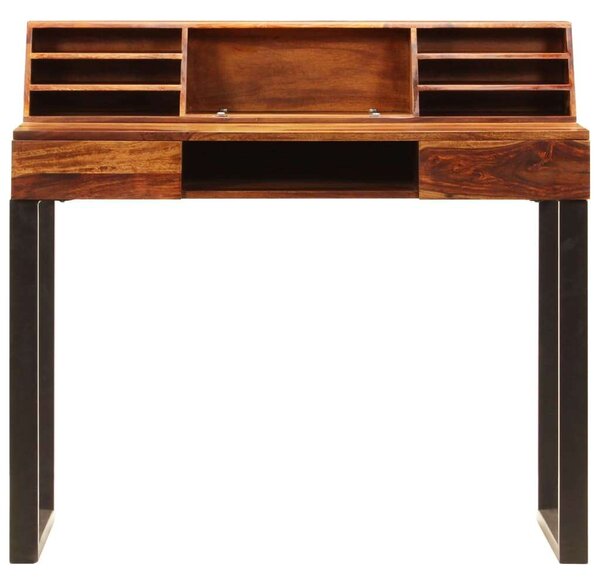 VidaXL tömör kelet-indiai rózsafa és acél asztal 110 x 50 x 94 cm