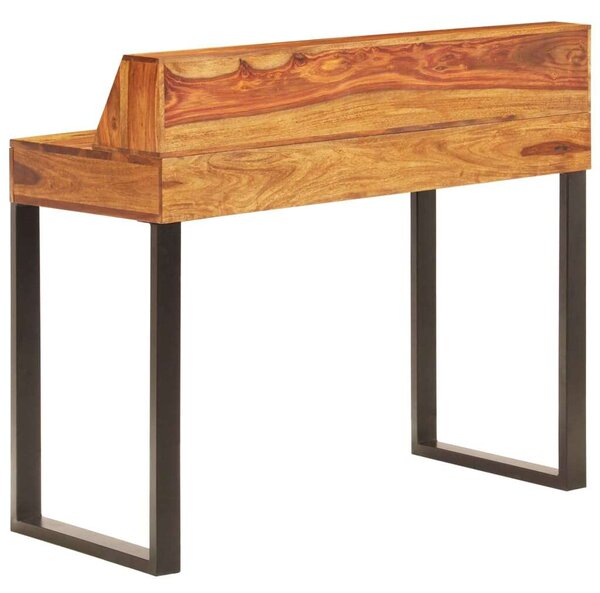 VidaXL tömör kelet-indiai rózsafa és acél asztal 110 x 50 x 94 cm