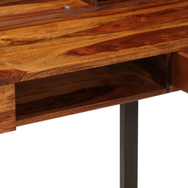 VidaXL tömör kelet-indiai rózsafa és acél asztal 110 x 50 x 94 cm