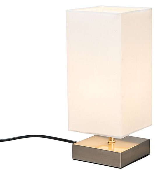 Modern asztali lámpa fehér acéllal - Milo
