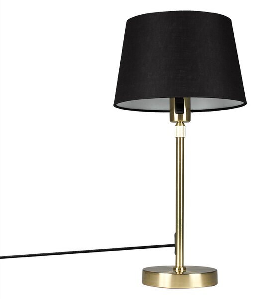 Asztali lámpa arany / sárgaréz, fekete árnyalattal állítható 25 cm - Parte