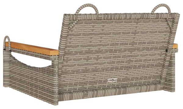 Szürke polyrattan hintapad 63 x 62 x 40 cm