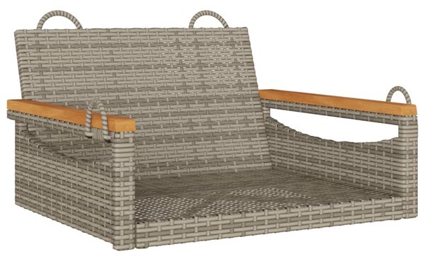 Szürke polyrattan hintapad 63 x 62 x 40 cm