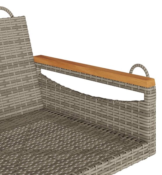 Szürke polyrattan hintapad 63 x 62 x 40 cm