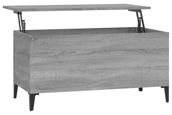 Szürke sonoma színű szerelt fa dohányzóasztal 90x44,5x45 cm