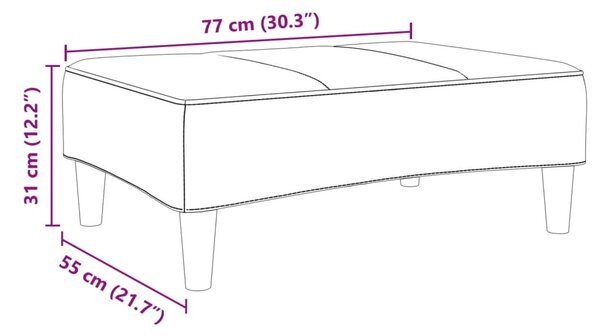 Sötétszüke szövet lábzsámoly 77x55x31 cm
