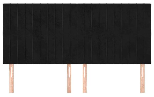VidaXL 4 db fekete bársony fejtámla 90x5x78/88 cm
