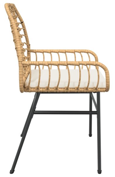 2 db barna polyrattan kerti szék párnákkal