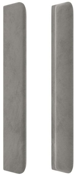 VidaXL LED-es Bársony Fejtámla - Világosszürke - 147x16x118/128cm