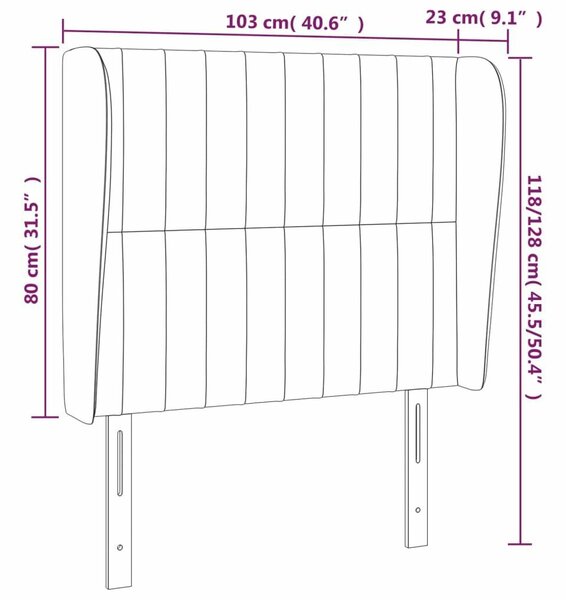 VidaXL Fejtámla - Szövet - Krémszín - 103x23x118/128cm