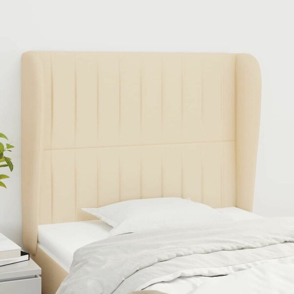 VidaXL Fejtámla - Szövet - Krémszín - 103x23x118/128cm