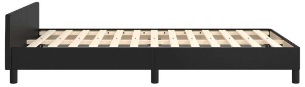 VidaXL Fekete Műbőr Ágykeret Fejtámlával - 120x200 cm