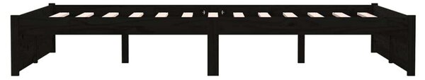 VidaXL Fekete Tömörfa Ágykeret - 120x190 cm