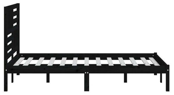VidaXL Fekete Tömörfenyő Ágykeret - 140x190 cm
