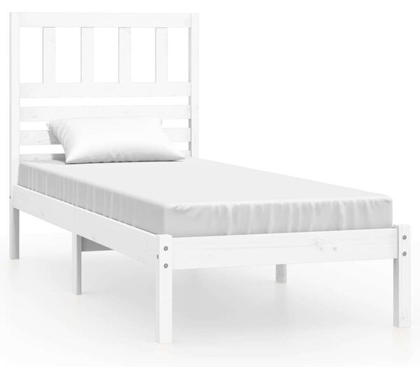 VidaXL fehér tömör fenyőfa ágykeret 75 x 190 cm Small Single