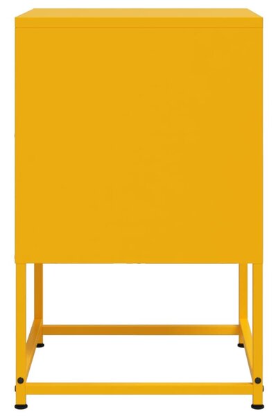 Mustársárga acél éjjeliszekrény 36x39x60,5 cm