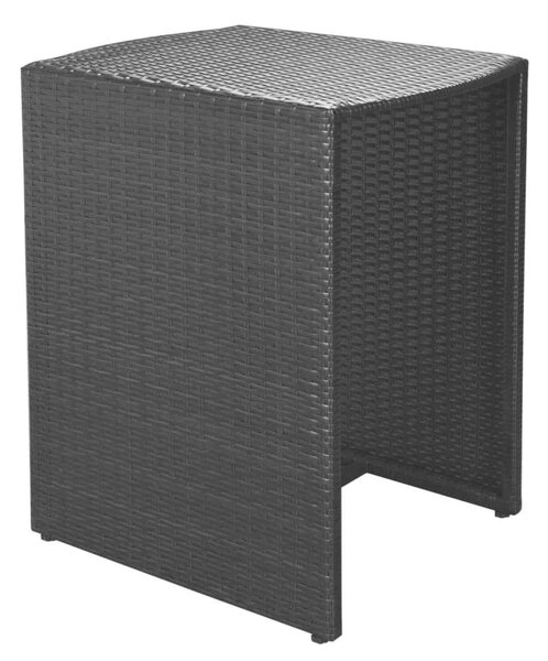 VidaXL 3 darabos fekete polyrattan bisztrószett párnákkal