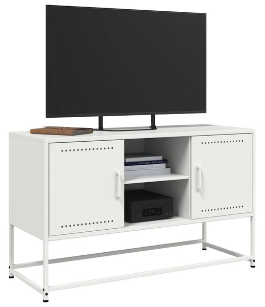 Fehér acél TV-szekrény 100,5x39x60,5 cm