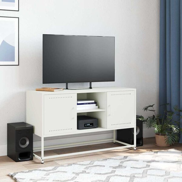 Fehér acél TV-szekrény 100,5x39x60,5 cm