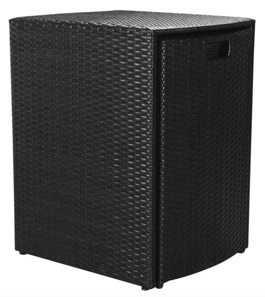 VidaXL 3 darabos fekete polyrattan bisztrószett párnákkal