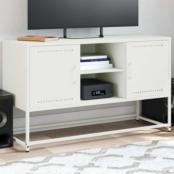 Fehér acél TV-szekrény 100,5x39x60,5 cm