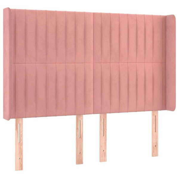 VidaXL rózsaszín bársony LED-es fejtámla 147x16x118/128 cm