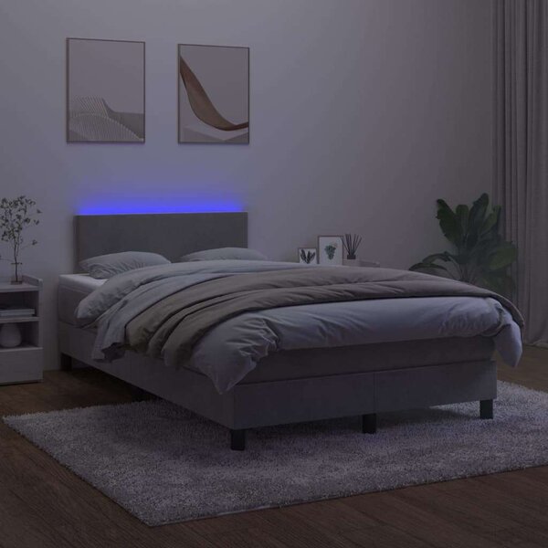 VidaXL LED-es Bársony Ágy - 120x200 cm