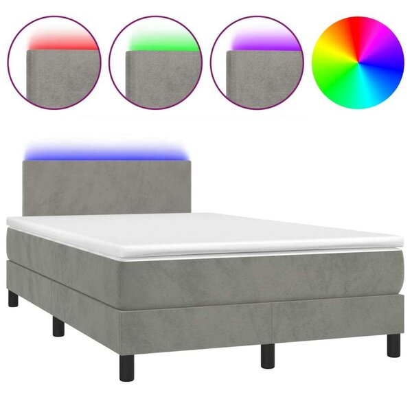 VidaXL LED-es Bársony Ágy - 120x200 cm