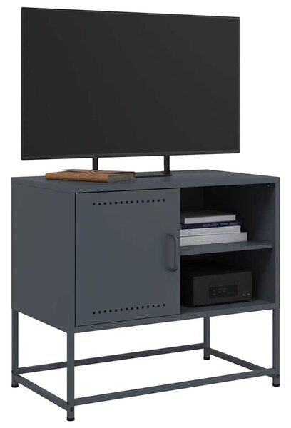 Antracitszürke acél TV-szekrény 68 x 39 x 60,5 cm