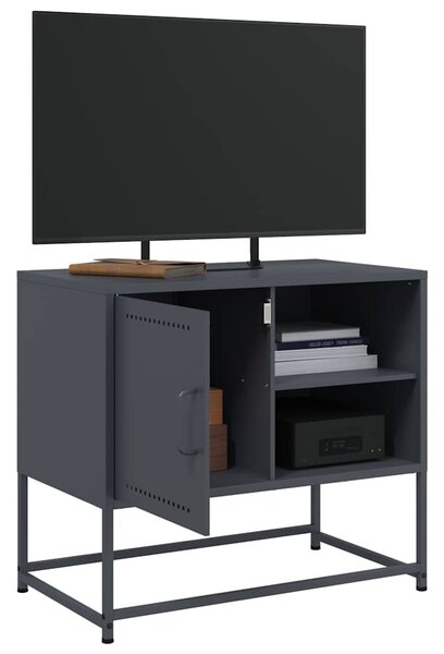 Antracitszürke acél TV-szekrény 68 x 39 x 60,5 cm