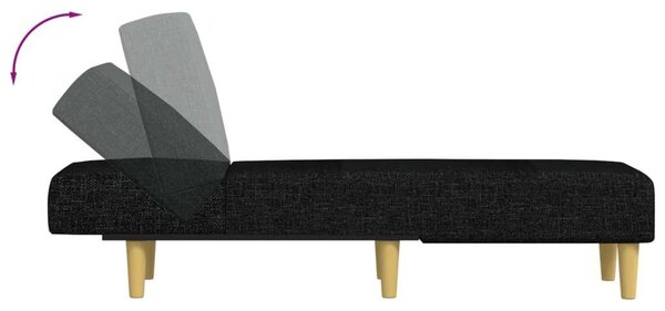 VidaXL Fekete Szövet Fotelágy - Dönthető - 140cm
