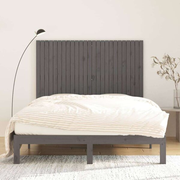 VidaXL Tömörfenyő Fali Fejtámla - Szürke - 160x110 cm