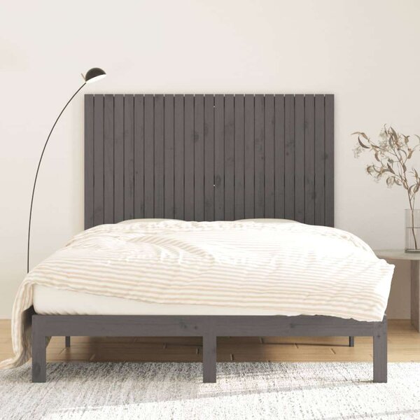 VidaXL Tömörfenyő Fali Fejtámla - Szürke - 160x110 cm