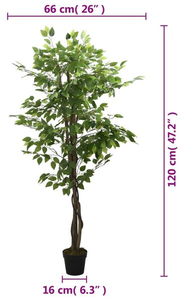 Zöld mű fikusz fa 630 levéllel 120 cm